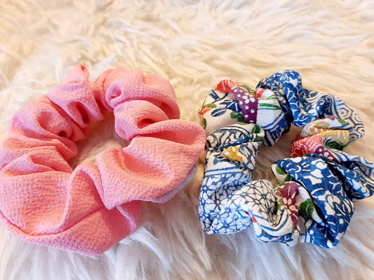 Vintage kimono silk scrunchies