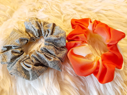 Vintage kimono silk scrunchies
