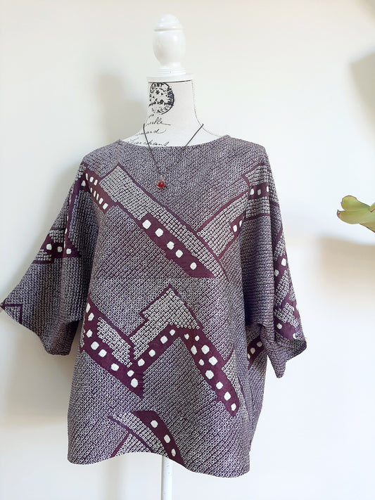 Vintage kimono silk top