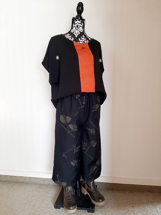 Vintage Kimono 3/4 Length Wide Pants