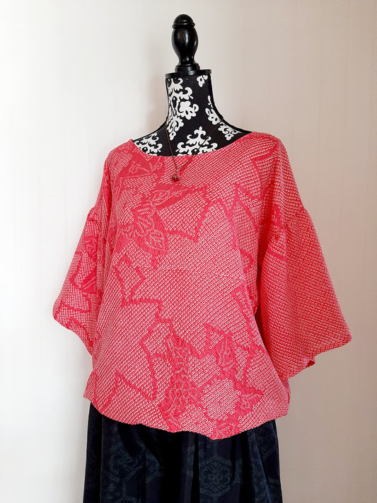 Vintage Shibori Silk Kimono top