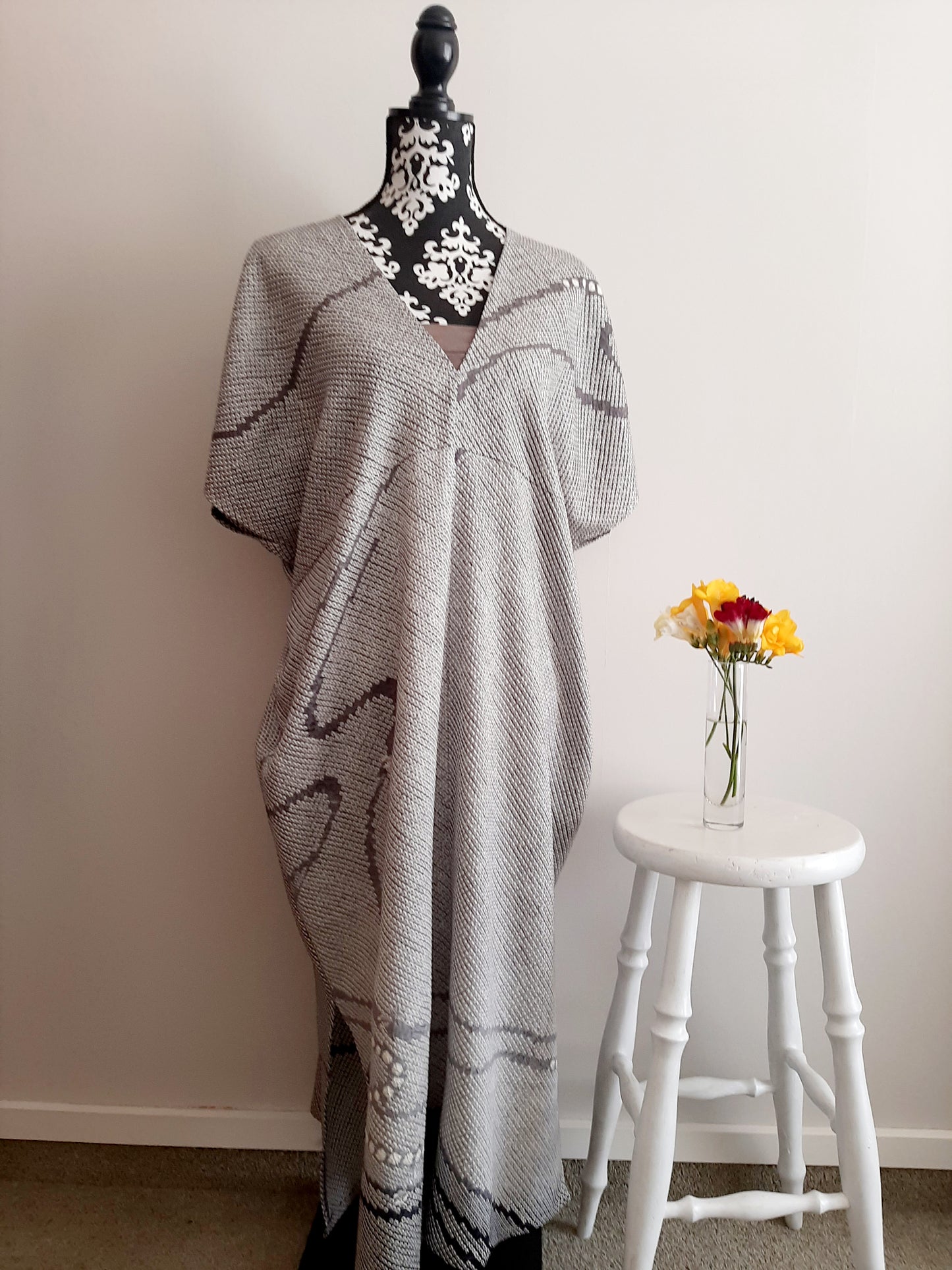 Vintage Kimomo Shibori Silk Dress