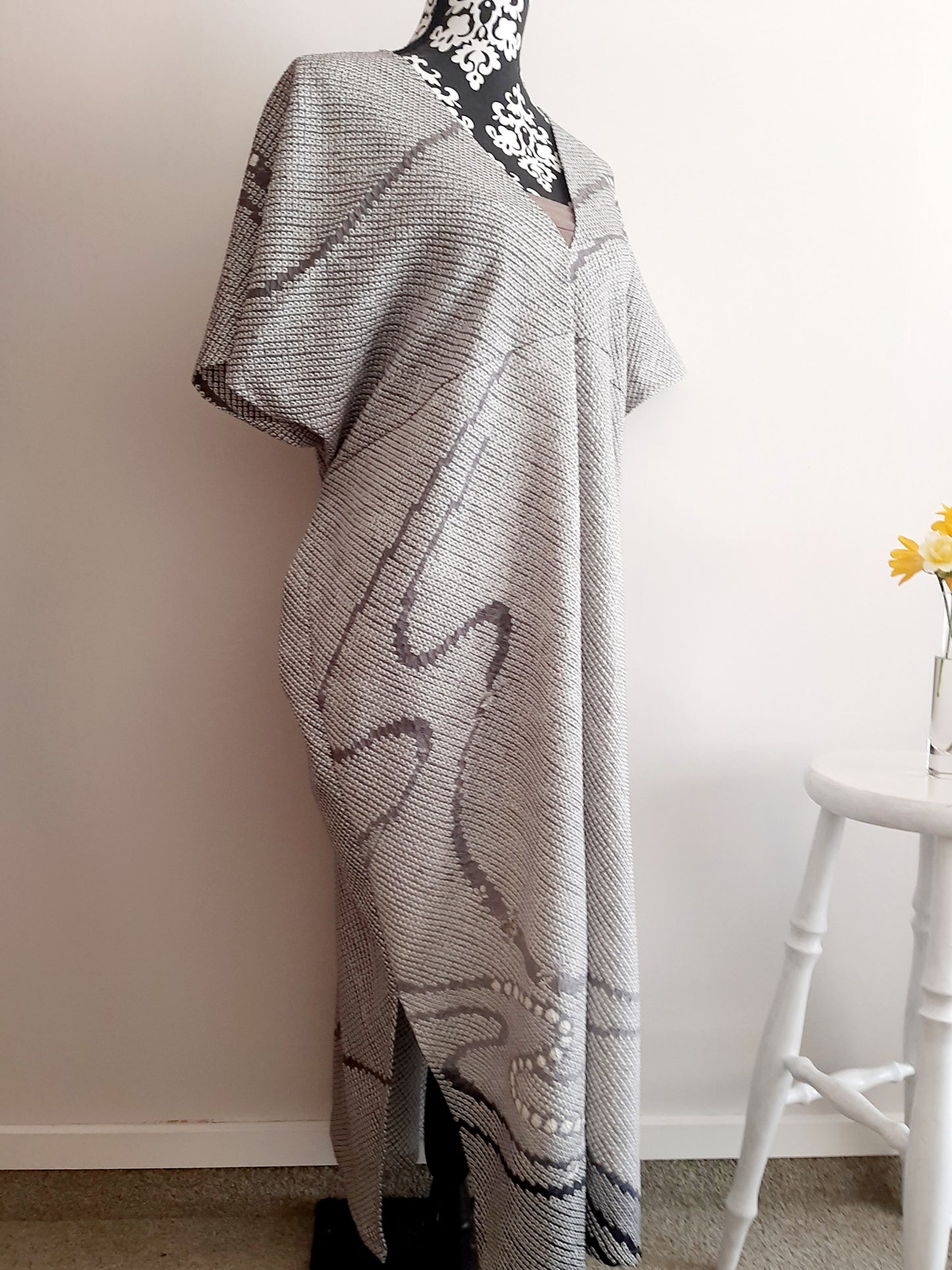 Vintage Kimomo Shibori Silk Dress