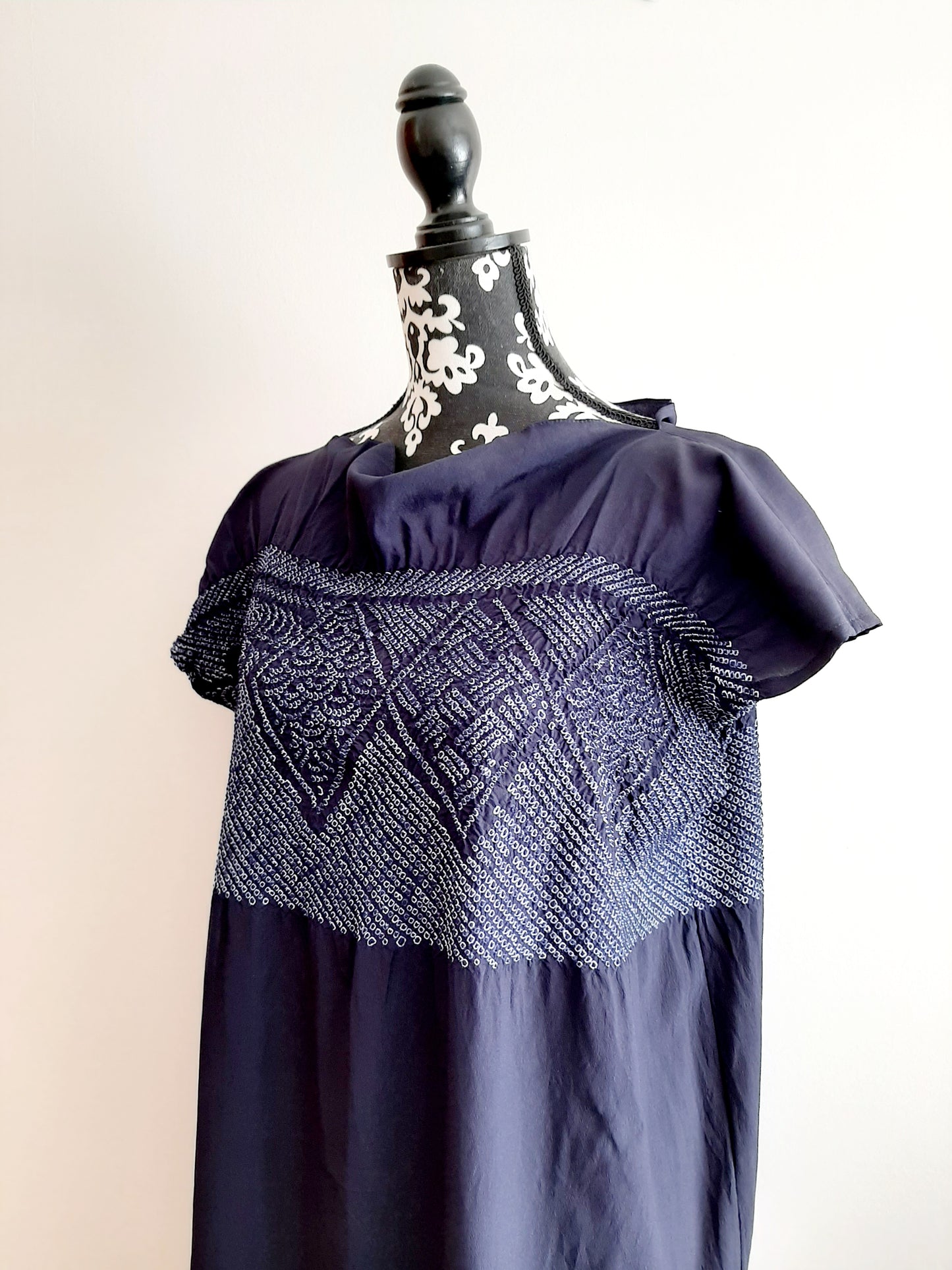 Vintage Kimomo Shibori Silk Dress