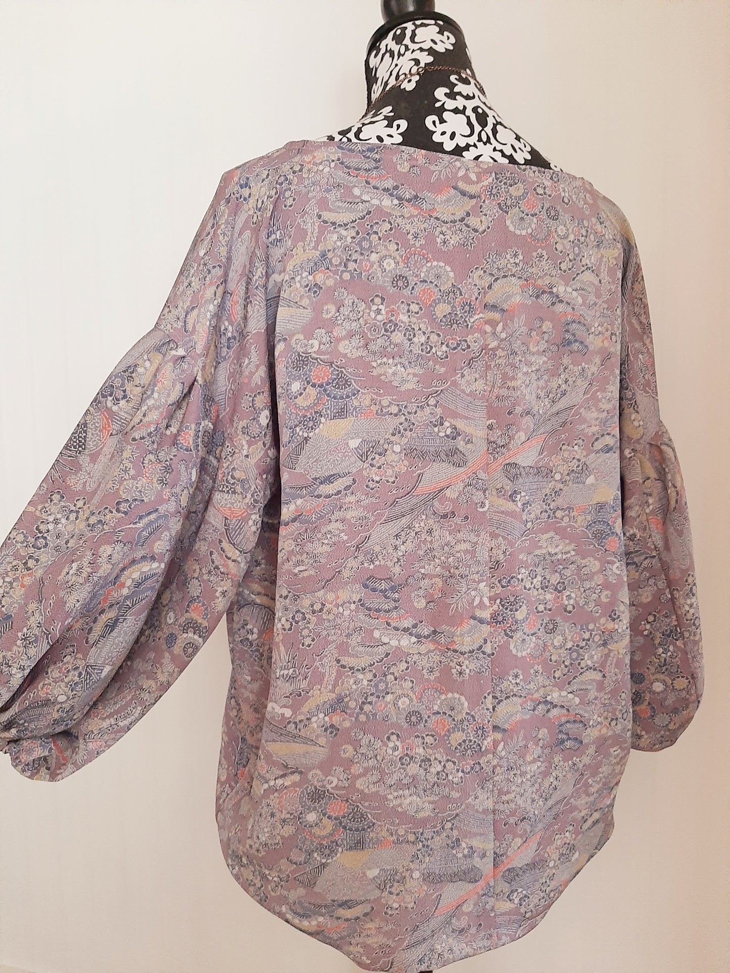 Vintage kimono Silk Chirimen top