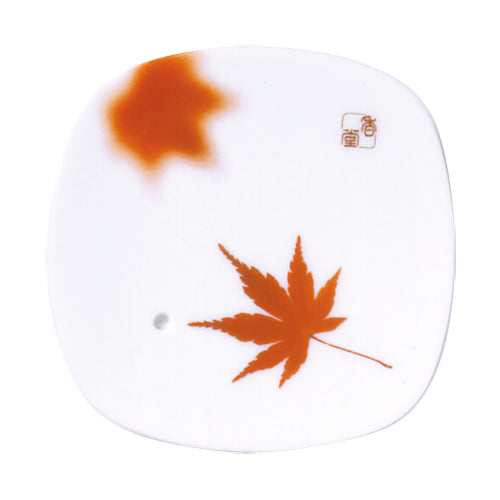 Nippon Kodo incense ceramic stand/plate -Yume no Yume series, Maple Leaf