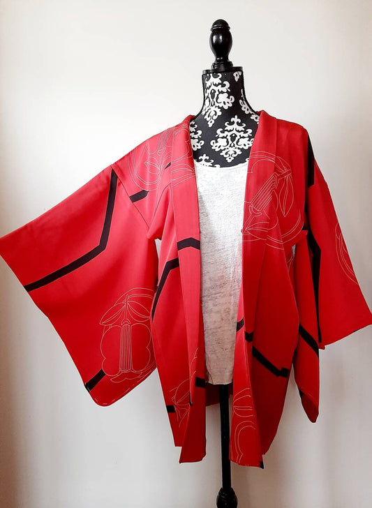 Japanese Vintage Silk Haori, Kimono jacket