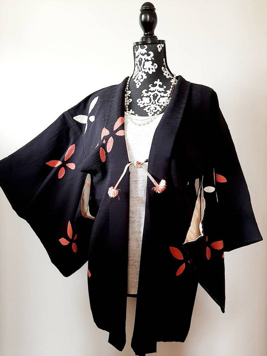 Japanese Vintage Silk Haori, Kimono jacket