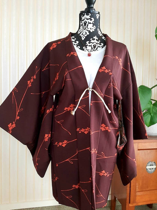 Japanese Vintage Silk Haori, Kimono jacket