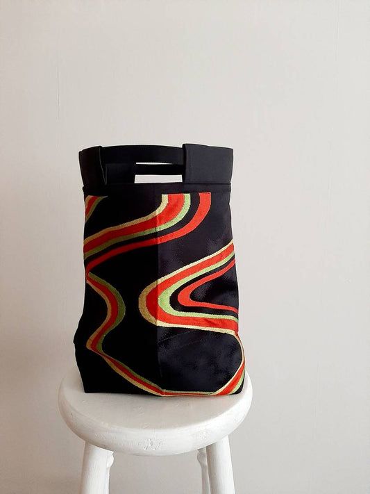 Vintage Silk Obi Bag (black/small)