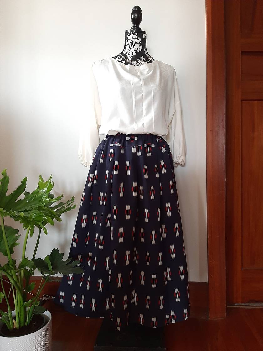 Vintage Tsumugi Kimono Silk Skirt