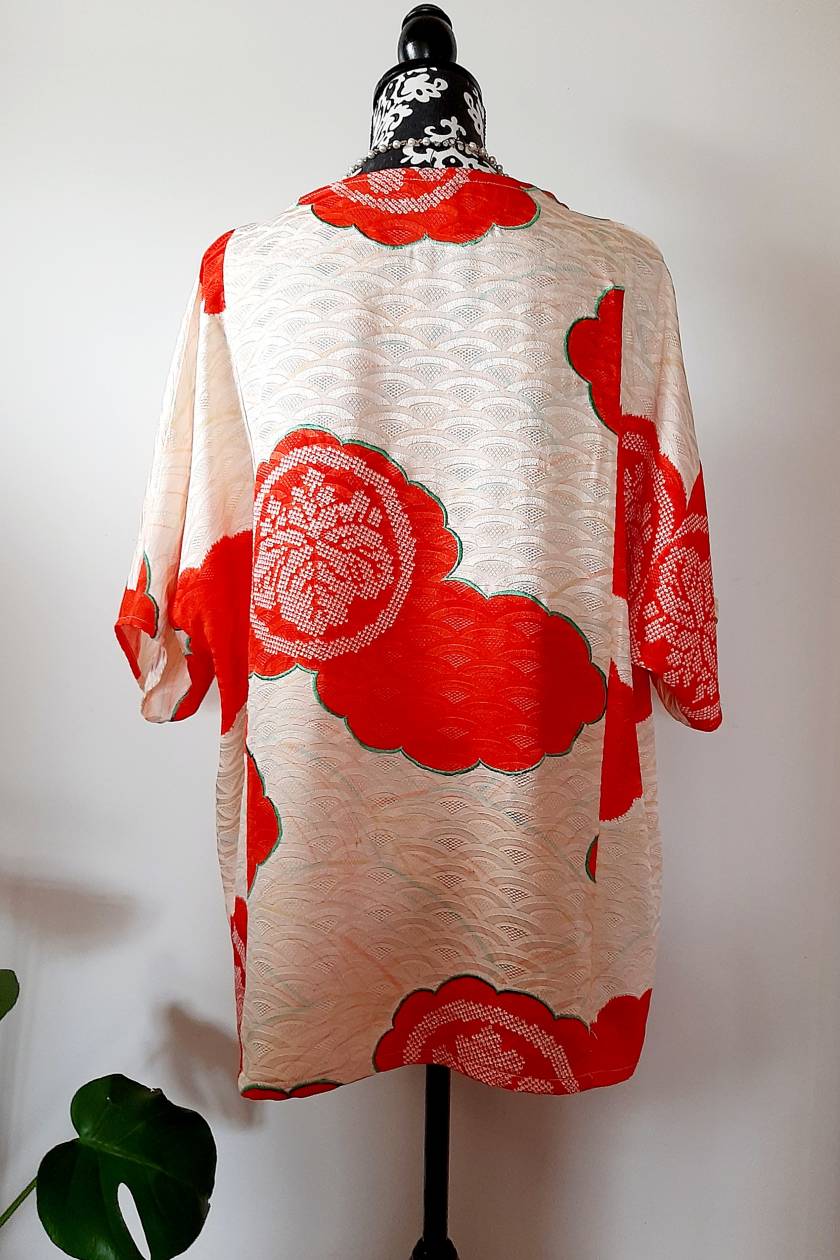 Vintage kimono silk top / tunic