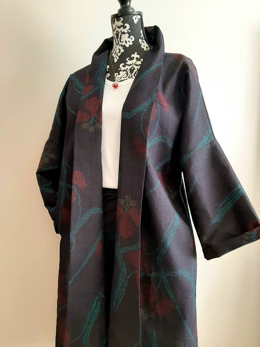 Vintage Kimono Silk Shawl Coat