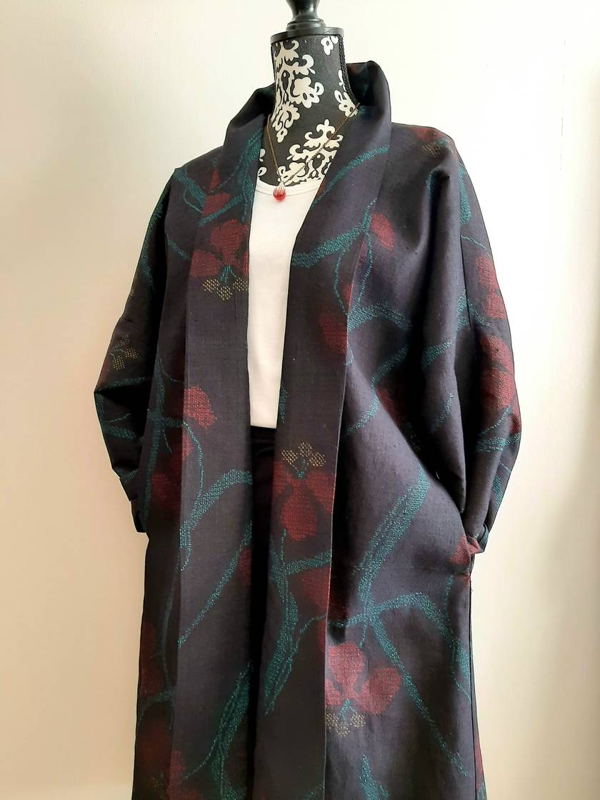 Vintage Kimono Silk Shawl Coat